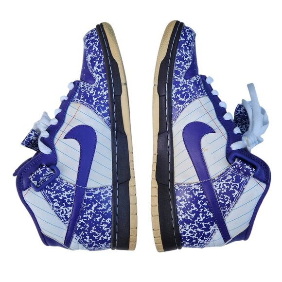 Nike Dunk Mid GS Notebook 309165-151 White Purple Sneakers Shoes Size 6Y - Picture 9 of 10
